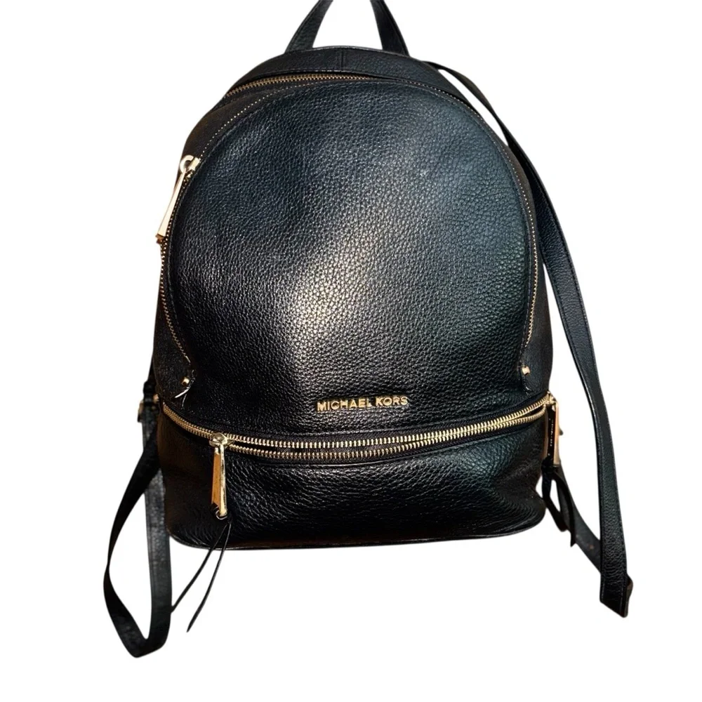 Michael Kors Black Leather Backpack
